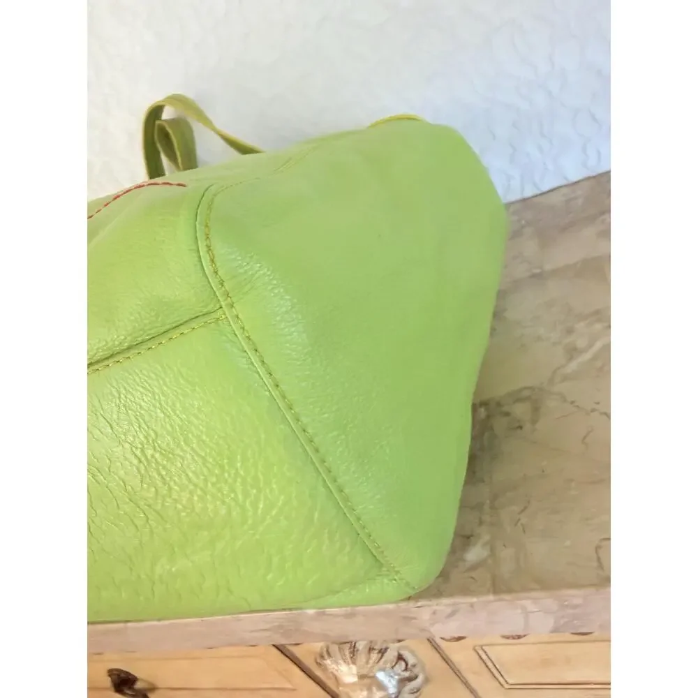 XL THE SAK Lime green pebble tote shoulder bag